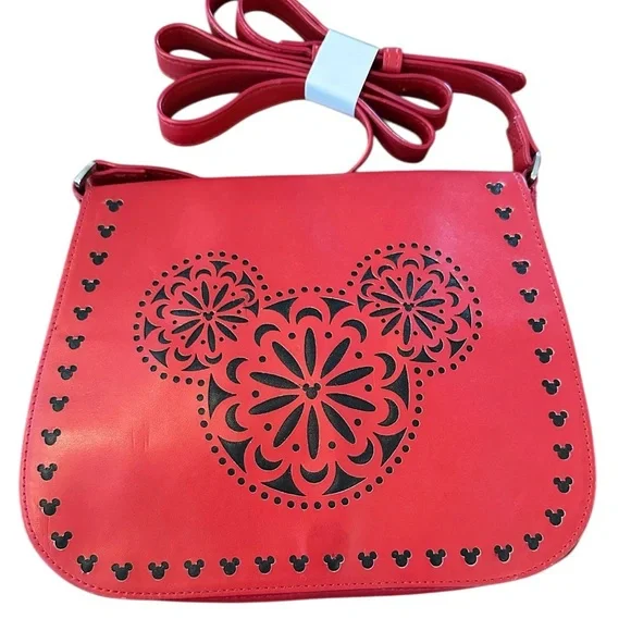 Disney Mickey Mouse Laser Cut Icon Red Crossbody Bag by Very Bradley - Picture 1 of 12